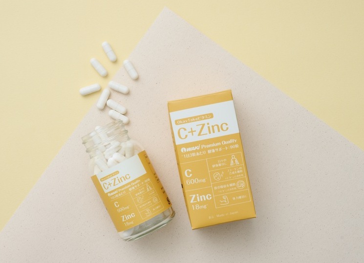 OkayTake賦活能量C+Zinc(酵母鋅)，採用HPMC植物性膠囊，素食者友善，並使用獨家專利的天然的酵母鋅，由日本原狀進口，直送您手。